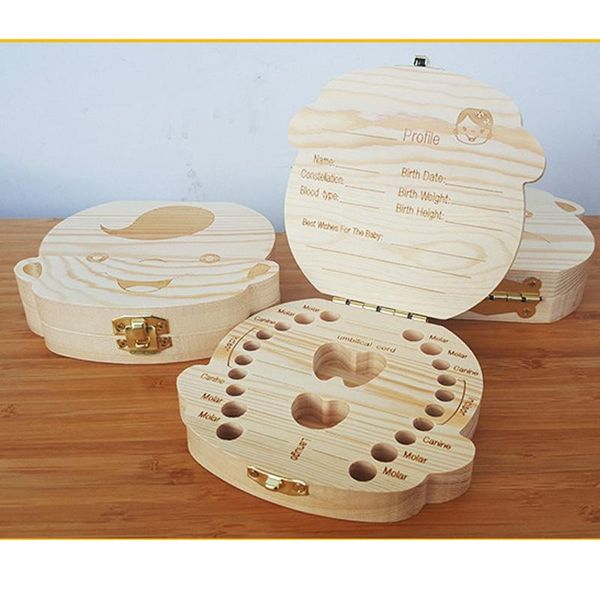 

storage boxes & bins english/spanish wooden box tooth organizer save milk teeth gift umbilical cord lanugo caja madera
