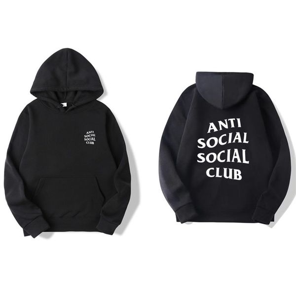 

chao brand anti social club men's assc hoodie, Black