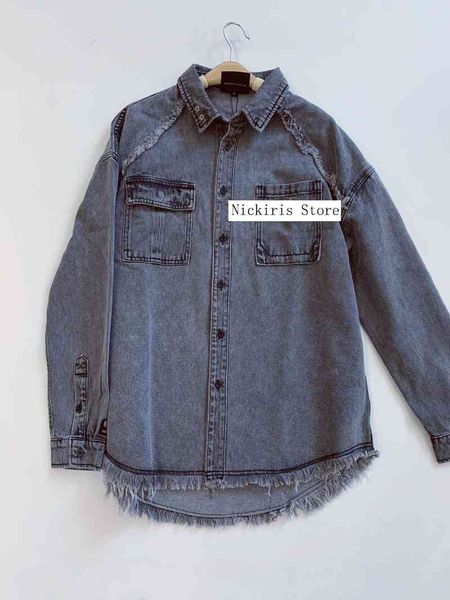 

men's casual shirts men and women wash denim jackets, loose coats, black, lovers wear, White;black