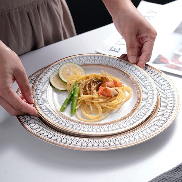 

creative western plates steak tableware european art dinner round simply talerze obiadowe restaurant supplies di50cj dishes &