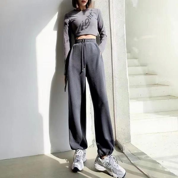 

women's pants & capris sweatpants women high waisted baggy sport oversized joggers streetwear female korean style causal loose trousers, Black;white