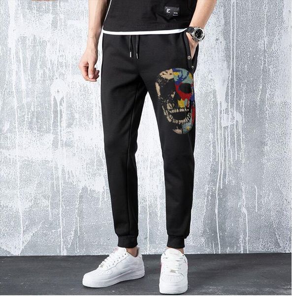 

rhinestones sweatpants 4xl large women pant size trousers fashion casual drill male brand sportwear, Black