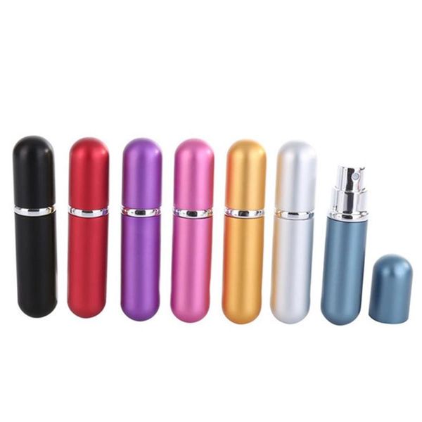 

fashion portable 5 ml travel mini container aluminum refillable perfume spray bottle empty cosmetic containers storage bottles & jars