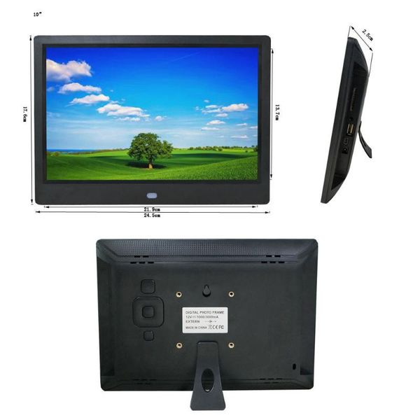 

monitor 10.1" hd ips 1280*800 digital po frame picture mult-media player mp3 mp4 alarm clock for gift frames po