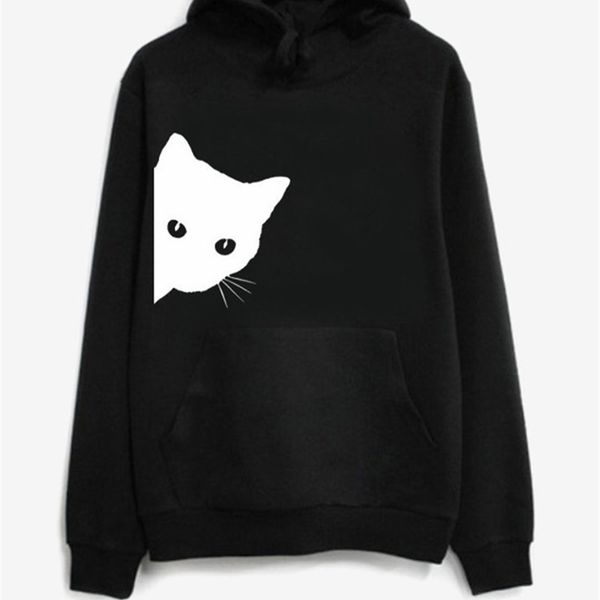 

2020 new autumn and winter women's printed hooded oversized sweater, Black