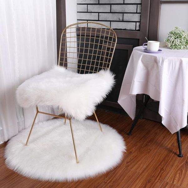 

carpets hq cilected pure white round/square for living room grey/pink soft plush faux fur square chair cover seat pad bedroom