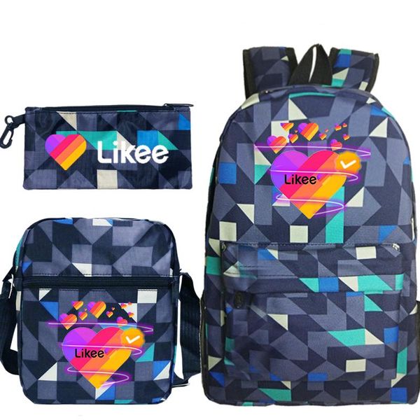 

backpack school bags for teenage girls likee teens video app bag 3 pcs/set mochila sac a dos bookbag