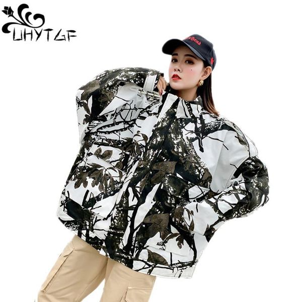 

women's jackets uhytgf print bomber jacket women plus size student female camouflage zipper coats spring 2021 long sleeve basic x268, Black;brown