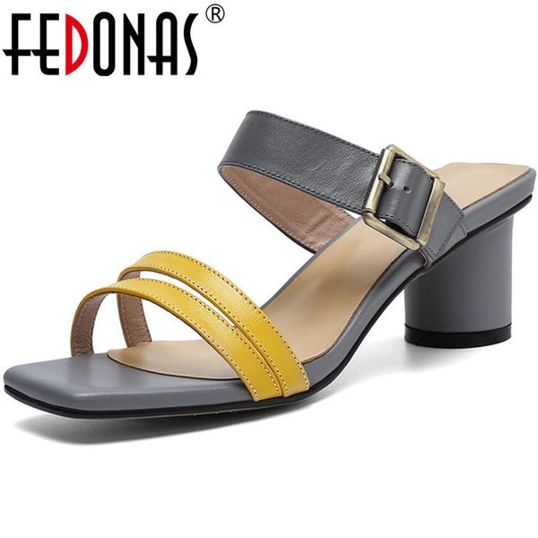 

metal buckle women sandals genuine leather lace up high heels pumps for 2021 summer office lady party shoes woman, Black