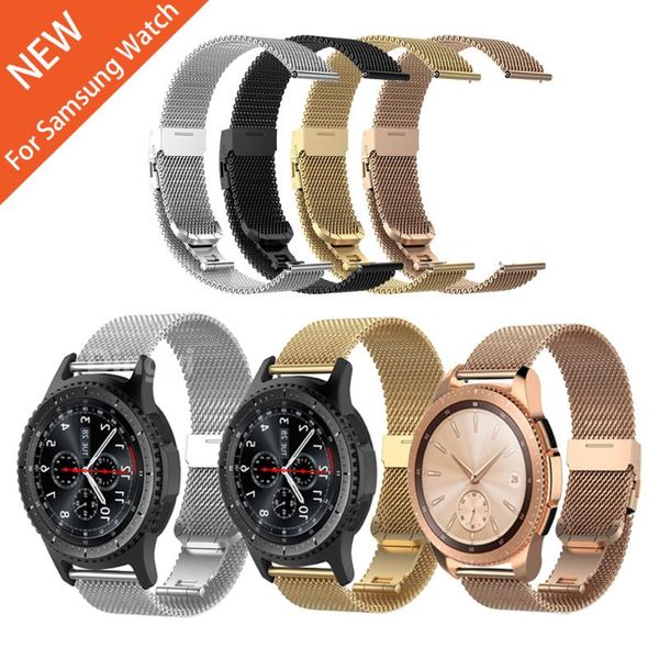 

watch bands for samsung galaxy metal milanese wrist strap 46mm 42mm smartwatch band gear s3 s2 classic bracelet watchband, Black;brown