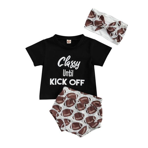 

clothing sets 0-24m cute born infant baby girls boys clothes 3pcs letter print shorts sleeve + shorts+headband, White