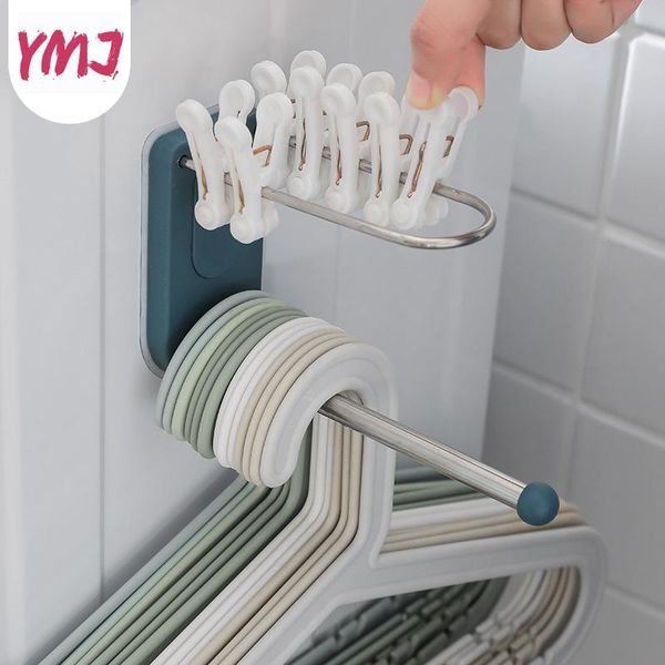 

hangers & racks multifunctional clothes coat hanger organizer hook underwear socks clip rack stainless steel storage for