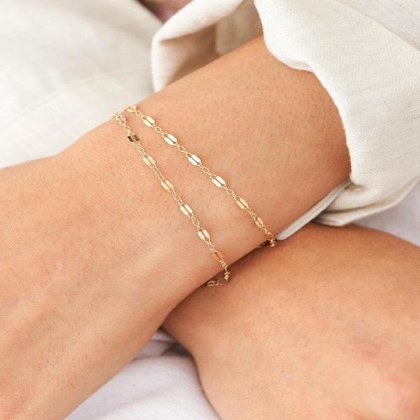 

link, chain metal lip bracelet bohemian style 2021 fashion net red jewelry a for girls, Black