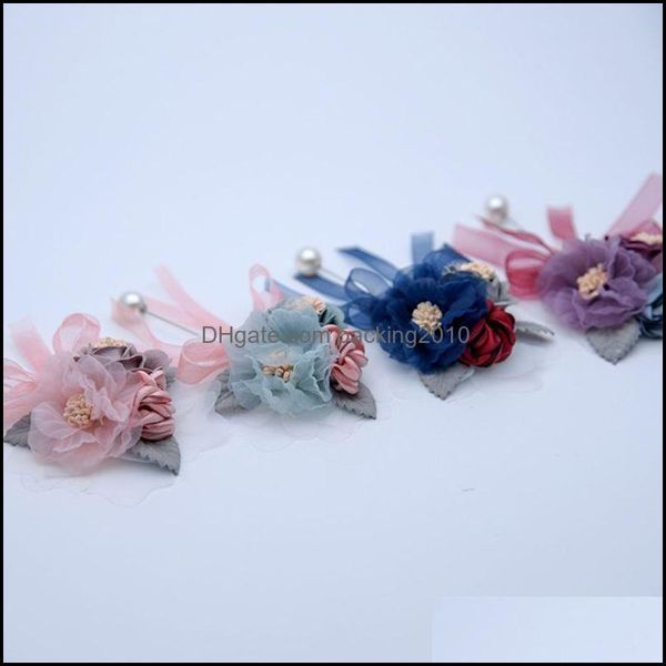 Dekorative Blumen Kränze Festliche Lieferungen Home Gartenwomen Mädchen Faux Perle Boutonniere Pins Hochzeit Braut Brautjungfer Künstliche Blume