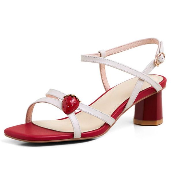 

est high heels ladies sandals rhinestone genuine leather shoes summer 2021 famale dress party woman, Black