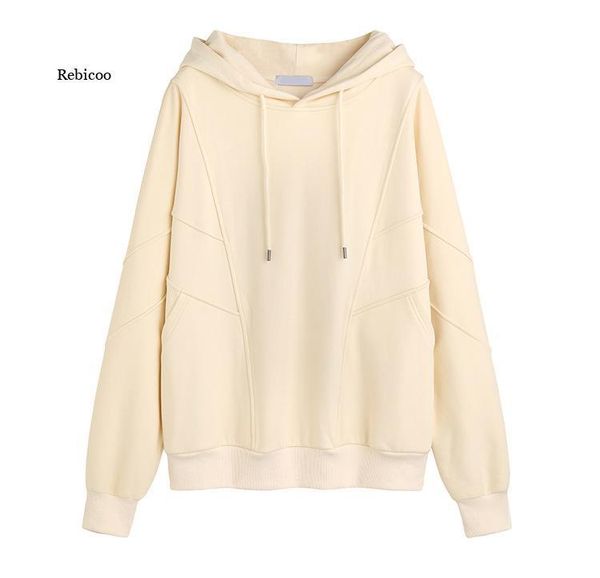 

women's jackets womens oversized hoodie casual long sleeve hoodies sweatshirt korean solid color boyfriend style spring pullover clothe, Black;brown