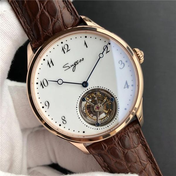 

real tourbillon watch enamel dial original seagull st8230 movement luxury mechanical sapphire waterproof wristwatches, Slivery;brown