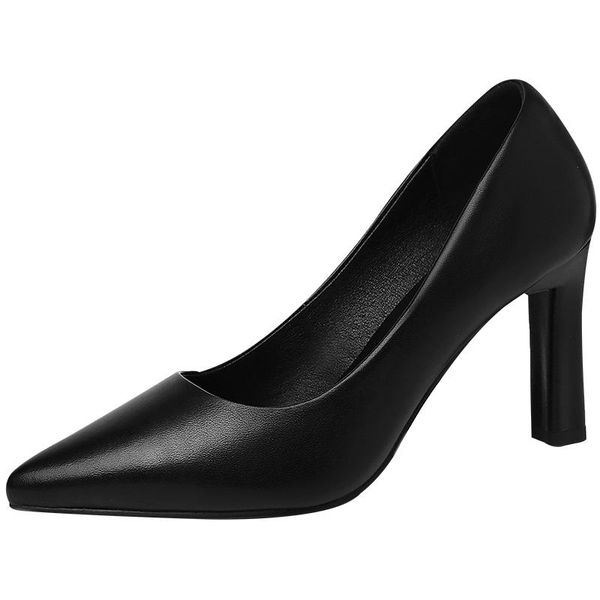 

dress shoes black genuine leather pumps high heels for women pointed toe elegant fashion office ladies party m0239