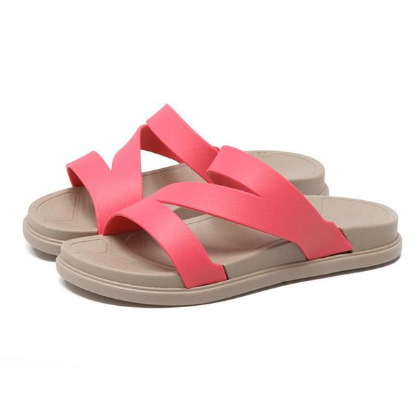

platform slippers shoes women summer slides 2021 anti slipper holiday beacah for solid color, Black