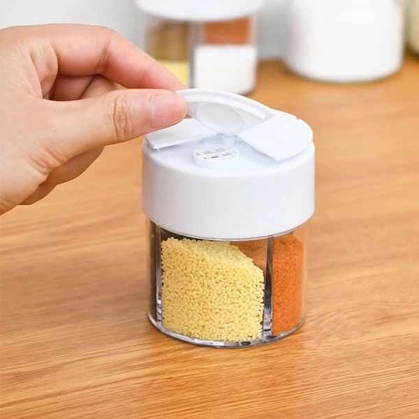 

kitchen spice bottle pepper salt cumin powder transparent season box waterproof and moisture-proof condiment storage set bottles & jars