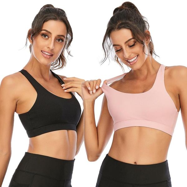 

yoga outfit breathable women bra solid color sport wear beautiful back exercise clothes shockproof fitness running underwear