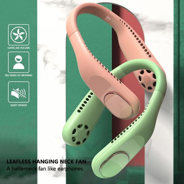 

electric fans mini neck fan portable bladeless usb rechargeable mute sports for outdoor ventilador portatil abanicos creative cooling
