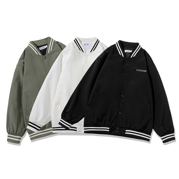

men's jackets man fashion brand baseball uniform men's thin tooling couple loose varsity jacket street trend casual masculine, Black;brown