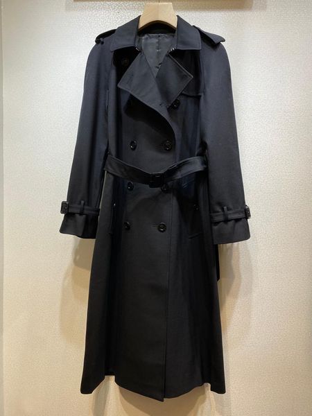 

women's trench coats 2021 winter double-breasted wool 0811, Tan;black