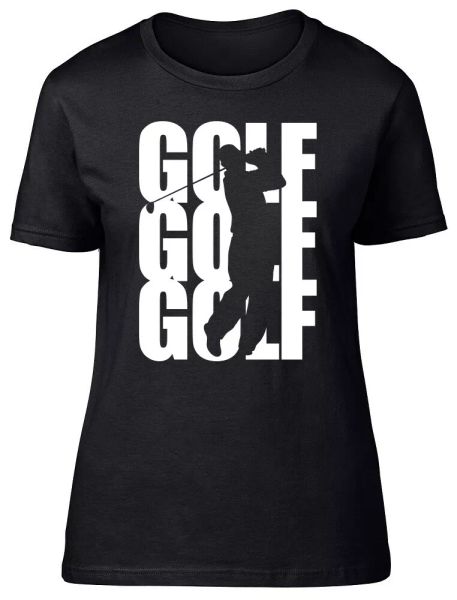 

golf golf golf fitted womens ladies t shirt, White;black
