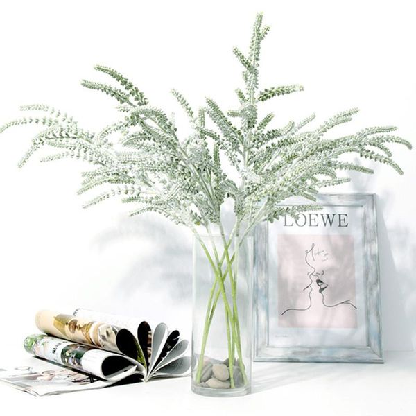

decorative flowers & wreaths nordic white-green flocked fake plants plastic artificial flower arrangement supplies home garden decoration fl