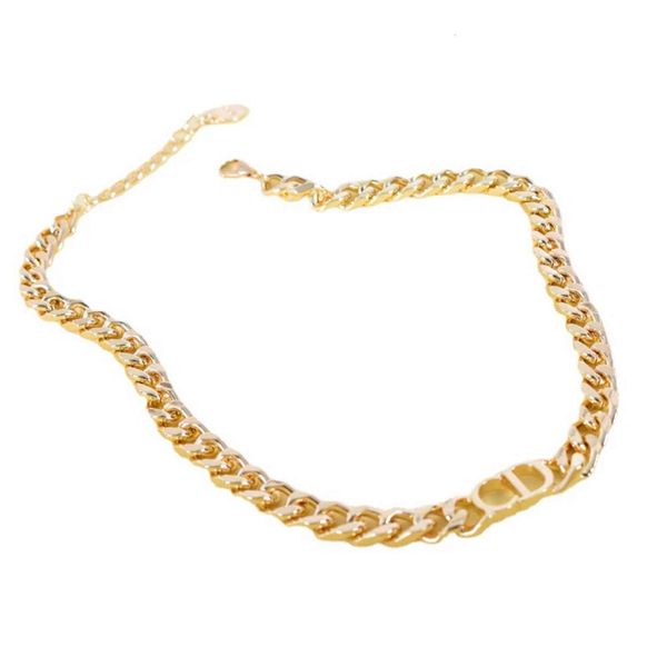 

changing trend short bracelet thick versatile jewelry titanium steel plated letter neck chain men and women necklace, Red;brown
