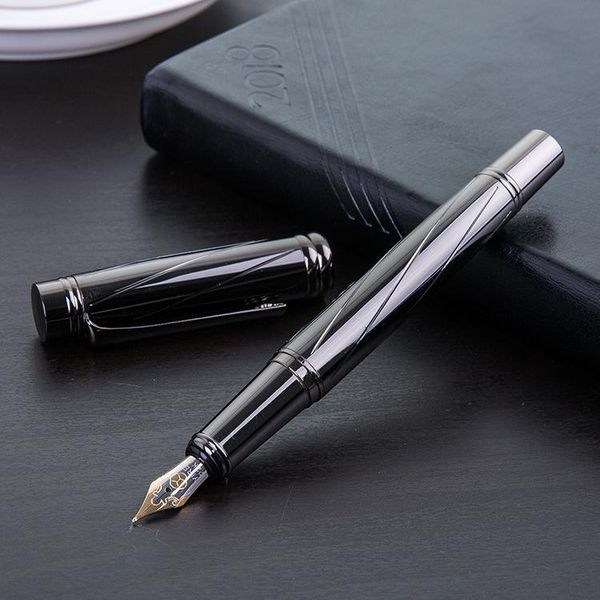 

single silver-plated fountain pen luxury metal business gift set daily signature office supplies ink pens