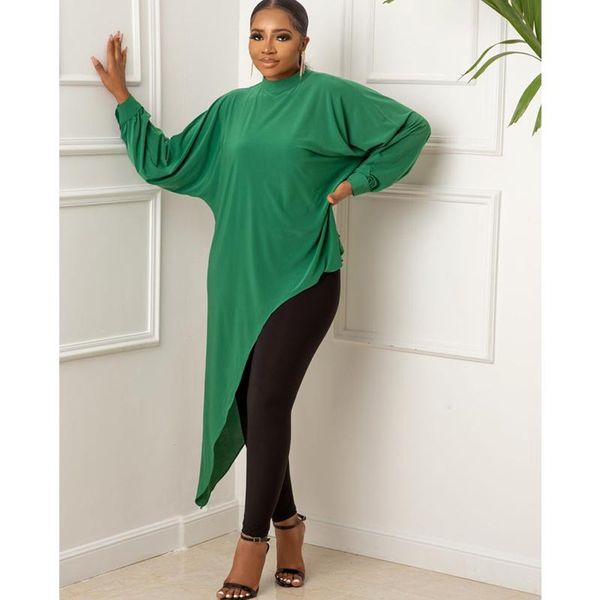 

women's two piece pants 2021 spring and autumn commuter pantsuit loose asymmetrical hem bat sleeve green t-shirt tight bublack pant sui, White