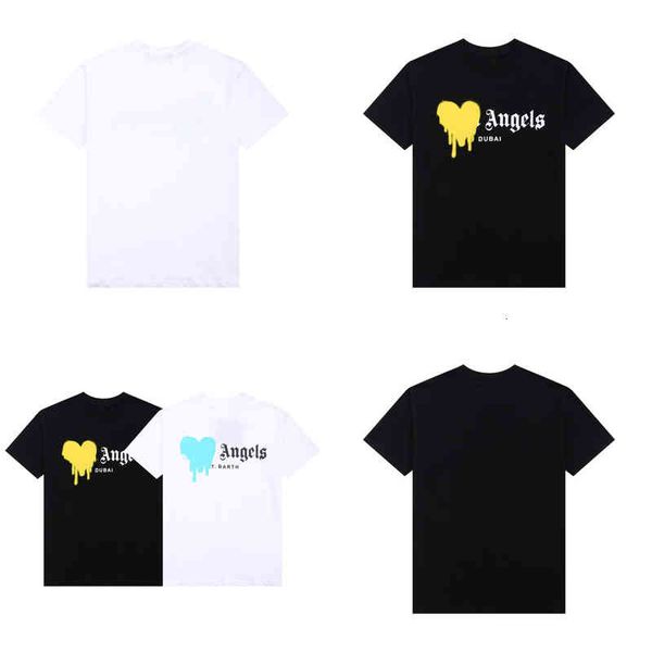

palmes angles t shirt designer apparels spring and autumn daily black ordinary youth loose collarless cotton hoodless letter short sleeve t-, White;black