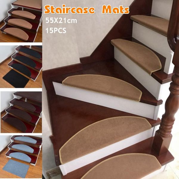 

cushion/decorative pillow 15pcs stair tread carpet mats self adhesive mat anti-skid step rugs safety mute floor indoor warm pad 55x21