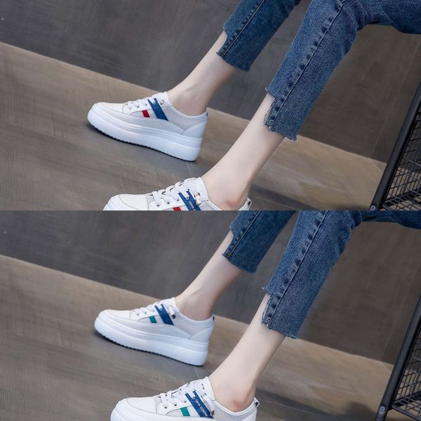 

casual shoes 2021 new spring and summer thick sole inside high white women's leisure breathable student board gmxi, Black