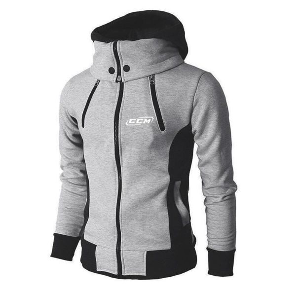 

men's hoodies & sweatshirts ccm logo comfortable muscle zipper power coats fitness pocket male wild print long sleeve leisure, Black