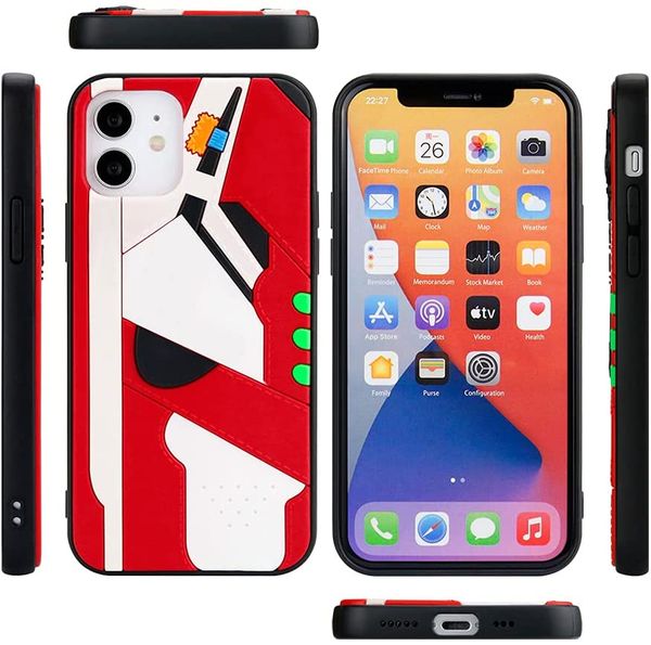 Capas de telefone celular 3D Red Designer Inspirado Capa de telefone Proteção completa Soft Grip Texturizado Absorção de choque Capa protetora de moda para iPhone 12 13 Pro Max 7 8 Plus X XS X