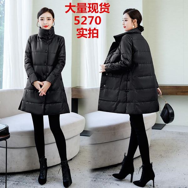

women's leather & faux sheep jacket female in 2021 autumn winter season long coat a version of the loose collar, Black