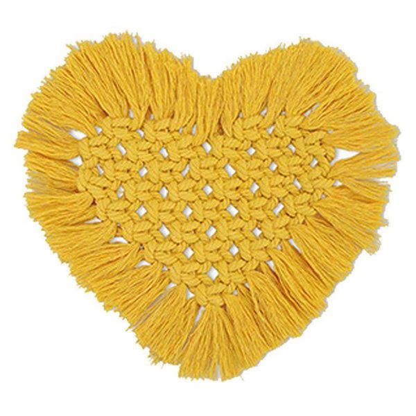 

boho handwoven tassel heat resistant braided macrame placemat table mat mats & pads