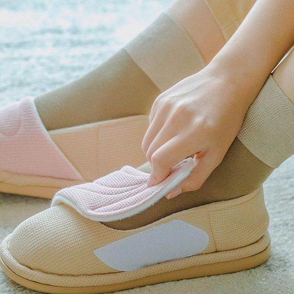 

cotton slippers pregnant women postpartum warm antiskid soft bottom breathable bag heel shoes for lovely floor plush, Black