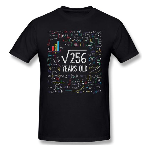 

men's t-shirts men nana funny square root of 256 16th birthday 16 year old gifts math bday pure cotton tees harajuku tshirt, White;black