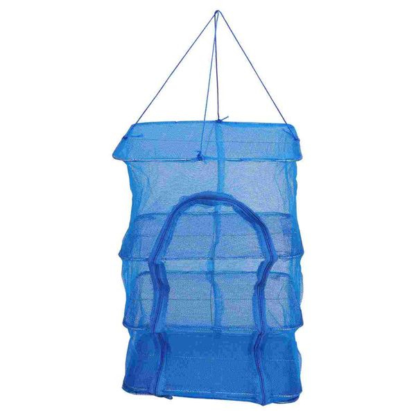 

hangers & racks 1pc folding drying net multi-function vegetable fish hanging mesh