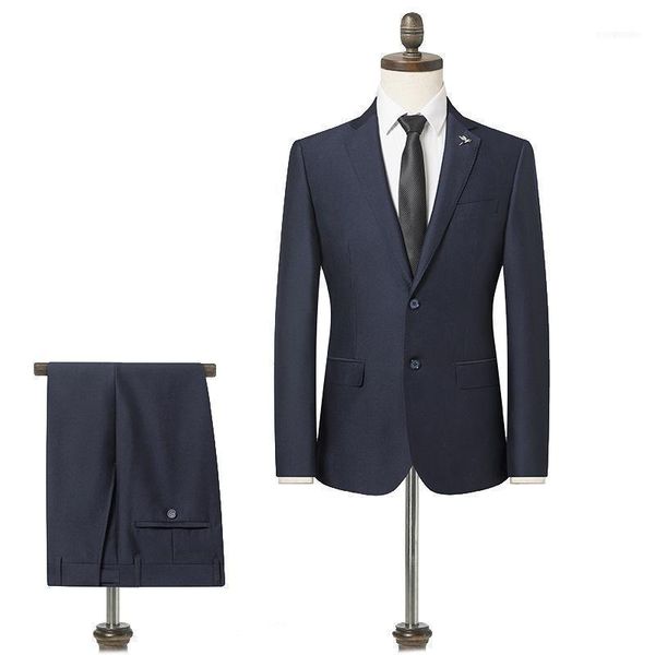 

men's suits & blazers office men business work formal casual party prom wedding suit slim 2 pieces navy blue banquet daily life single, White;black