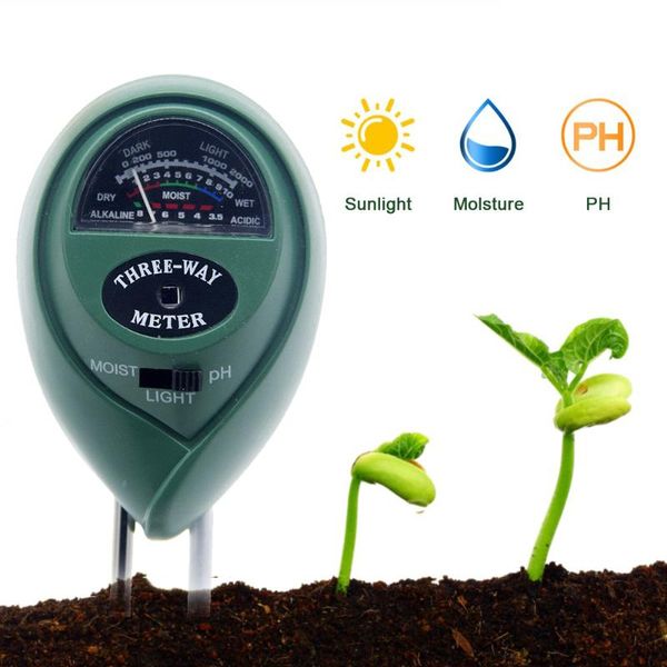 

meters accurate 3 in 1soil moisture ph meter light levels indoor farm garden flowers plants testing instrument