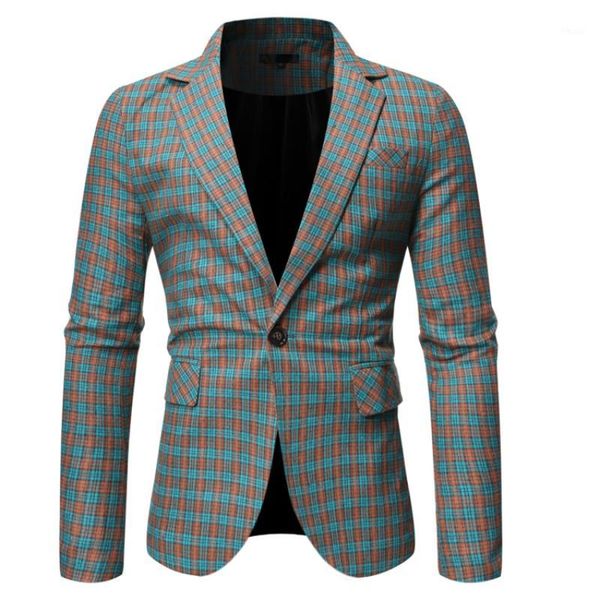 

men's suits & blazers 2021 autumn and winter business casual plaid one button suit wedding dress1, White;black