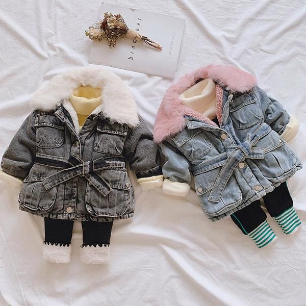 

girls' cotton-padded winter coats are in fashion coat, Blue;gray