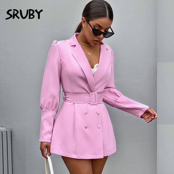 

sruby womens blazer jackets solid buttons blazers coats ol lapel coat cardigan blazers women slim coat for female outerwear, Black;white