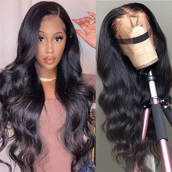 

lace wigs body wave 13x4 front human hair brazilian pre plucked frontal wig 4x4 closure baby remy tahikie, Black;brown
