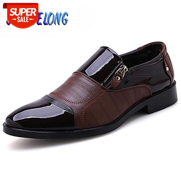 

fashion new men formal leather shoes comfortable male oxford wedding dress shoes breathable business dress men size 38-48 #ys1c